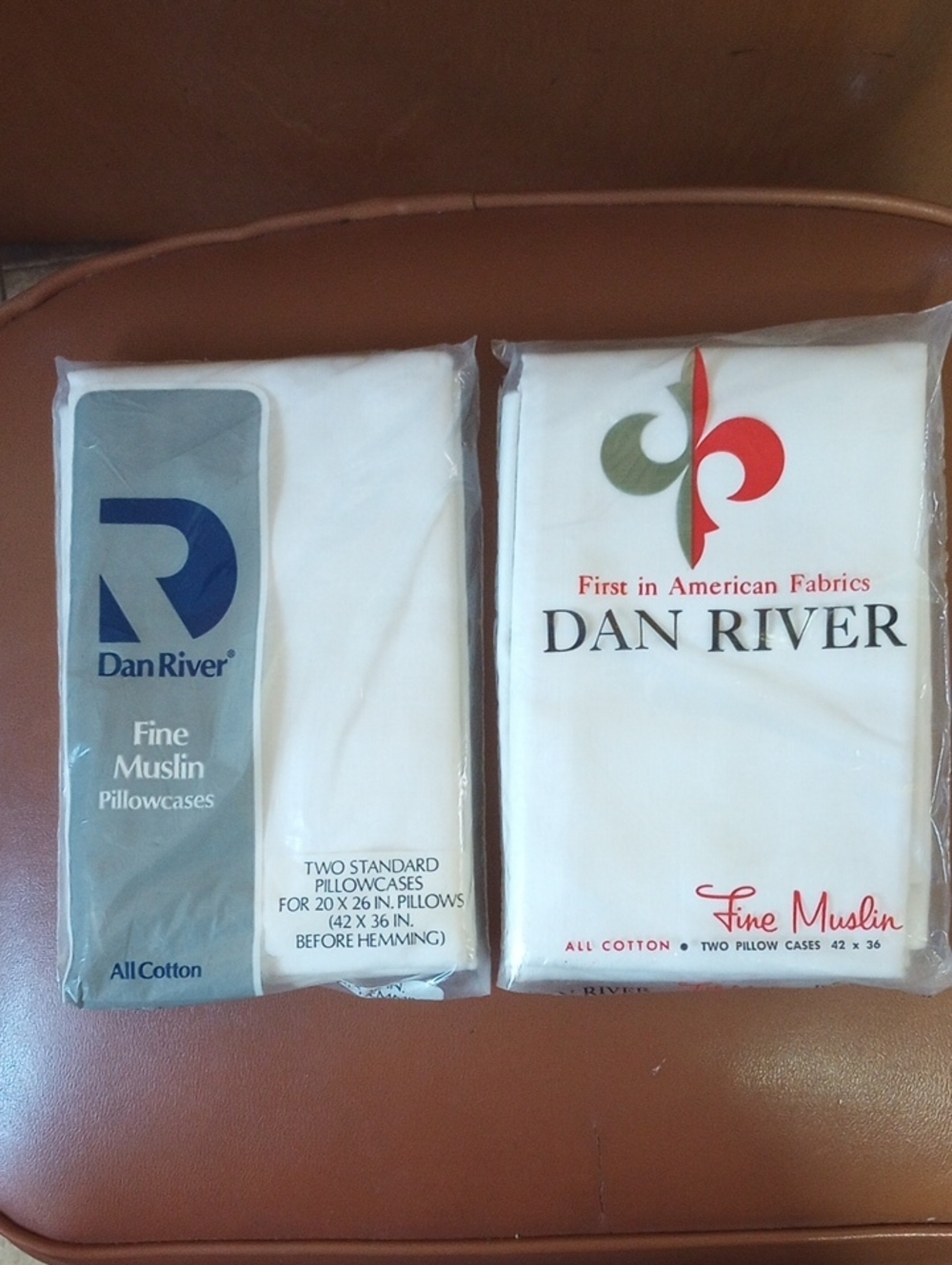 NWT 4 Dan River Fine Muslin Cotton Standard Pillowcases in Neutral White
